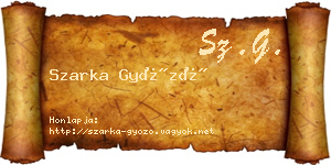 Szarka Győző névjegykártya